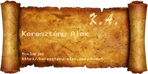 Keresztény Alex névjegykártya
